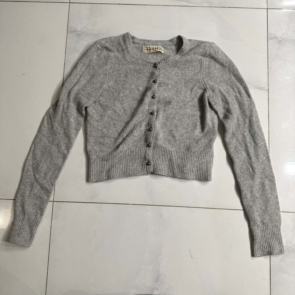 Abercrombie & Fitch Gray Knit Cardigan